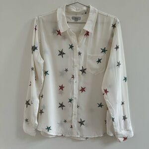 Rails White Star Print Blouse